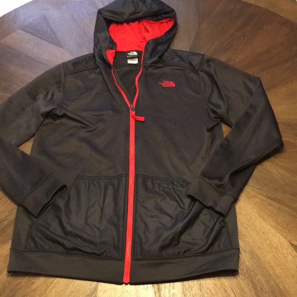 The North Face Shirts Tops Northface Black And Red Zipup Hoodie Poshmark